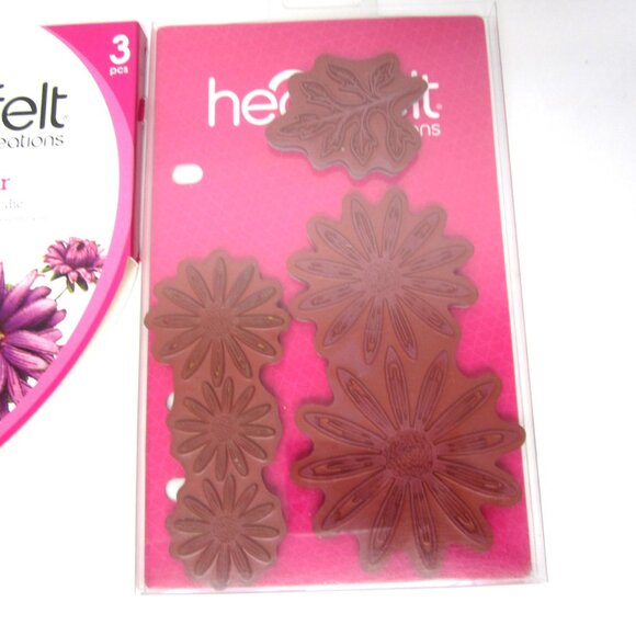 Heartfelt Creations Wild Aster Cling Stamps 3 Pcs Floral Summer Spring - Picture 3 of 3